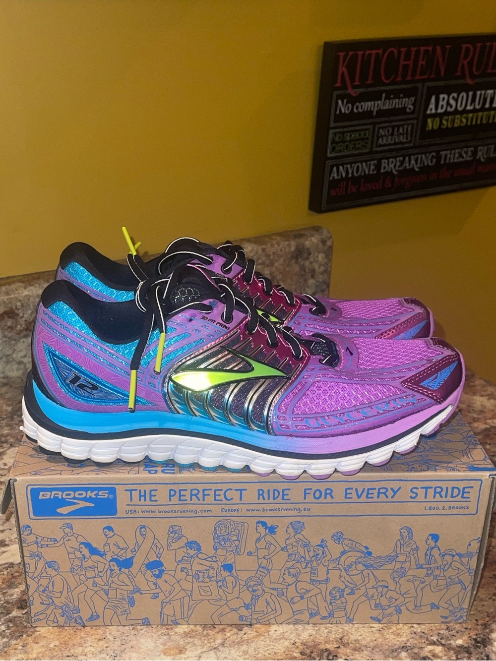 Brooks Glycerin 10 Women's Purple, Blue and Green Running Shoes - Picture 9 of 9